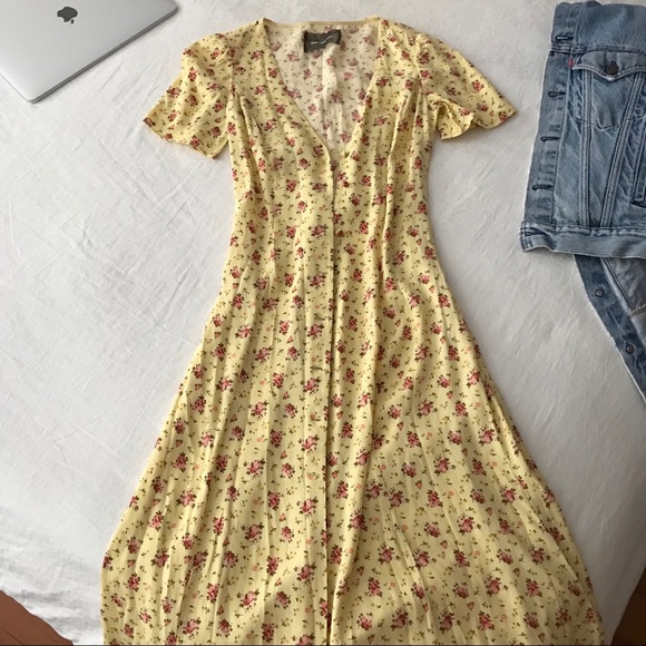 Reformation yellow floral midi dress - Picture 3 of 5